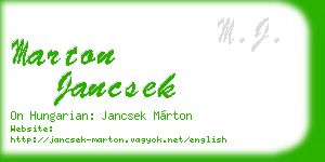 marton jancsek business card